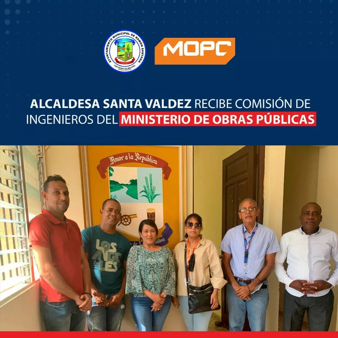 Recibimos una comisión del Ministerio de Obras Públicas para la ampliación de la carretera Ramón Santana – San Pedro de Macorís.